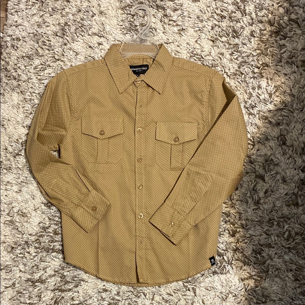 Boys Kenneth Cole Tan Button-Up Shirt